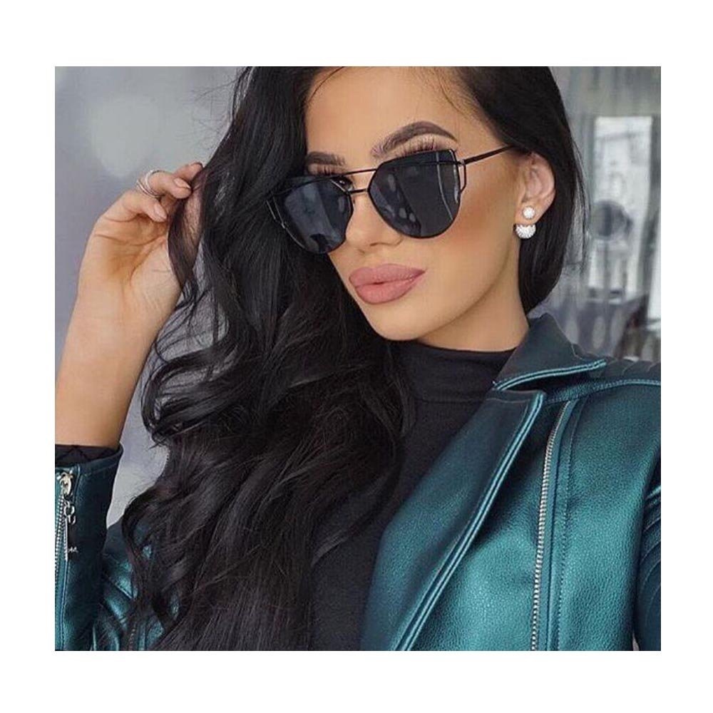 Black Metal Frame Oversized Cat Eye Sunnies